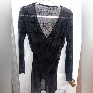 Mesh Wrap Spiderweb Dress